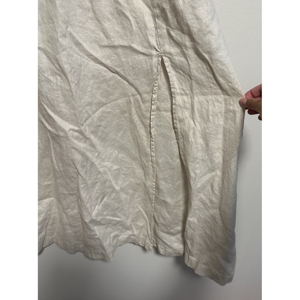 Quince Women's 100% Linen Skirt Sz Large Beige - Picture 2 of 5